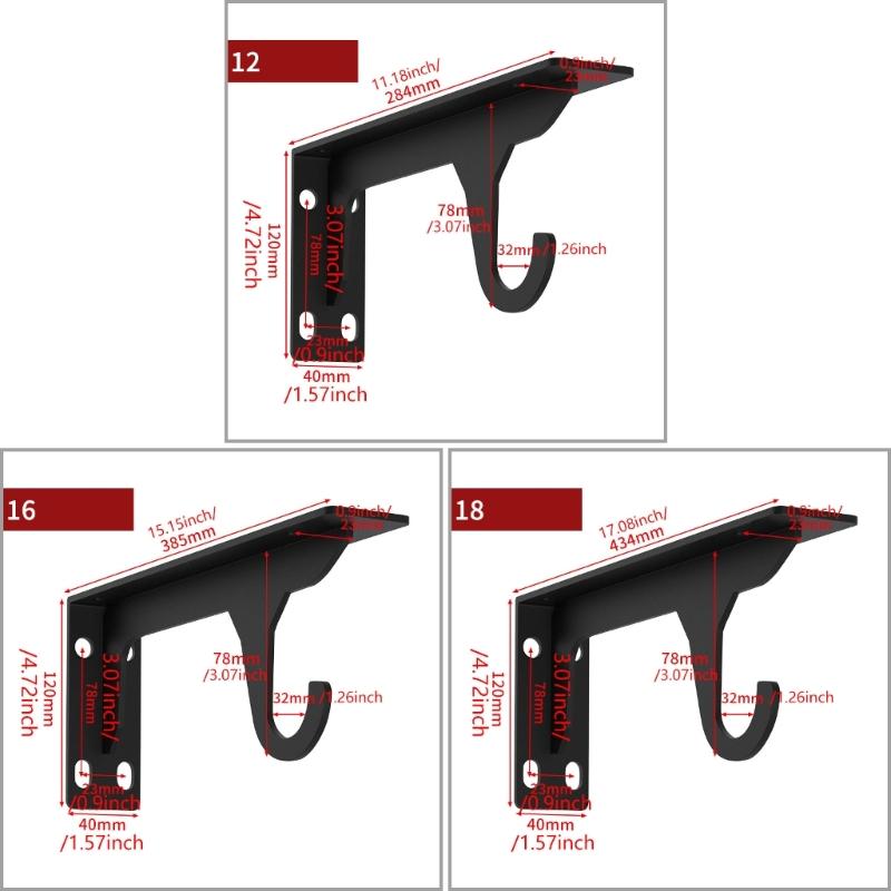 Suportes de Prateleira de Parede de Aço Laminado a Frio Triângulos Suporte para Armazenamento de Cozinha Garagem Capacidade 202Lb Designs