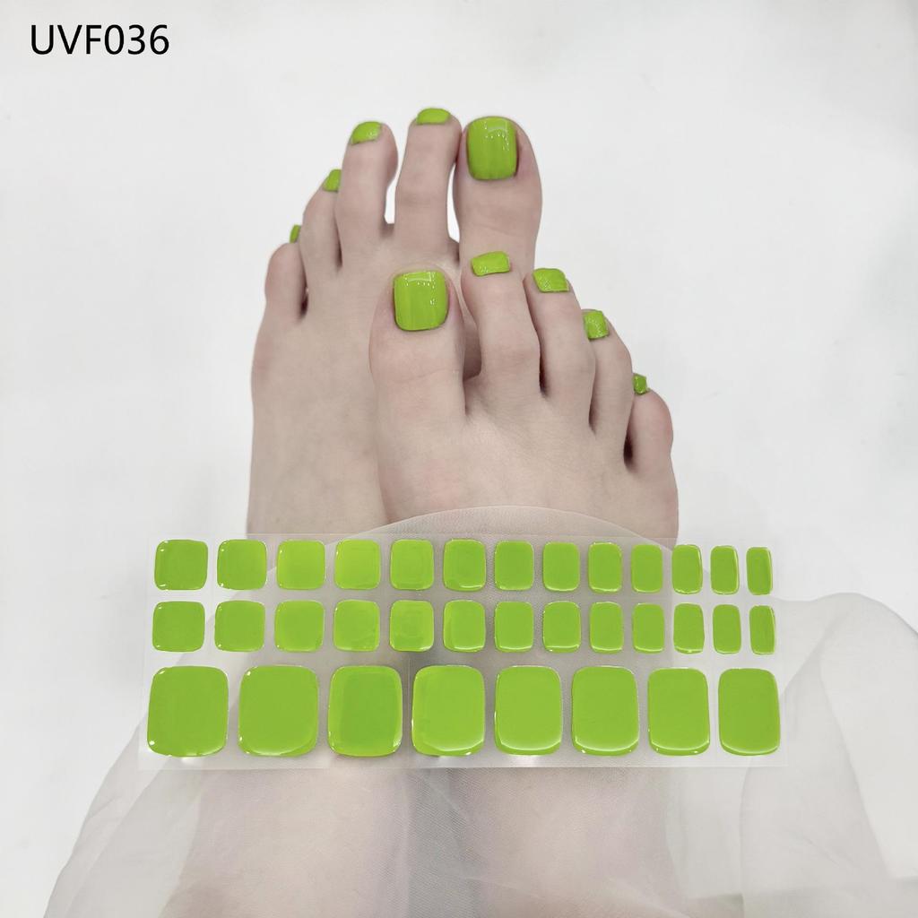 Gel Toe Nail Art Stickers - Semi-Cured UV Lamp Foot Nail Polish Stickers