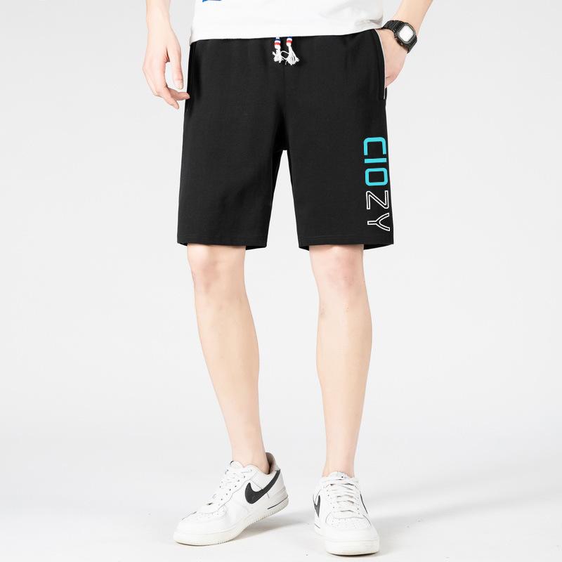 Męskie spodnie plażowe Letnie cienkie sportowe luźne spodnie z pięcioma punktami