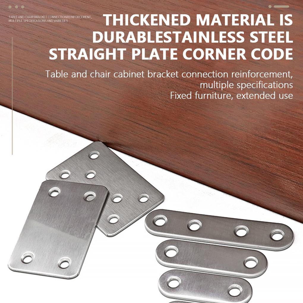 10 Stück Edelstahl Eckwinkel Gerade Flache Platte Strebe Verbinder Zuhause Hotel Schrank Schreibtisch Tisch Zubehör