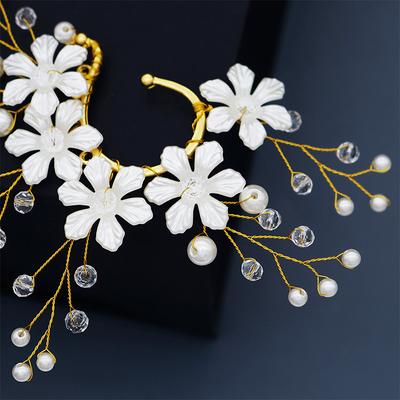 Flower Earclip No Piercing Handmade Pearl  Flower Earring