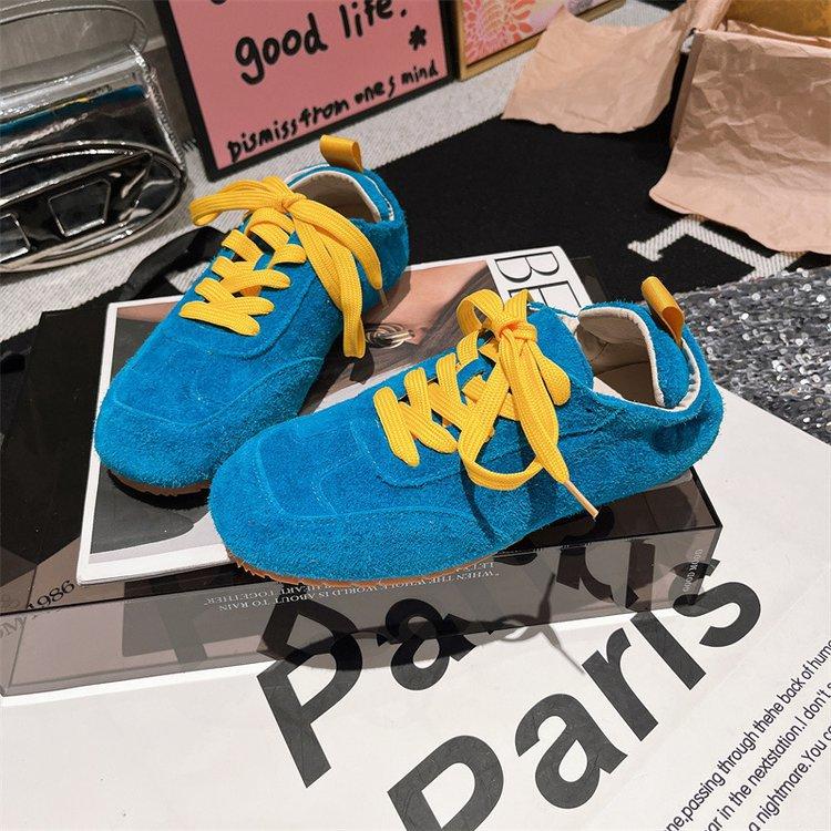 Soft Leather Edition~ Lace-up Casual Shoes Board Shoes Dexun Shoes Soft Sole 2025 Spring New Versatile Single Shoes Biscuit Shoes Women