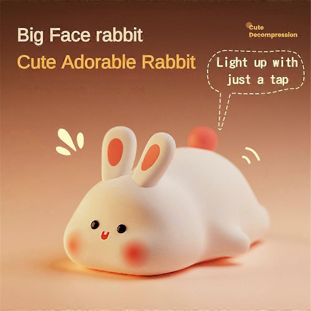 1/2Pcs Night Light Cute Rabbit Colorful Light Clap Lamp Pat Lamp Night Feeding Baby Bedroom  Kid's Gift