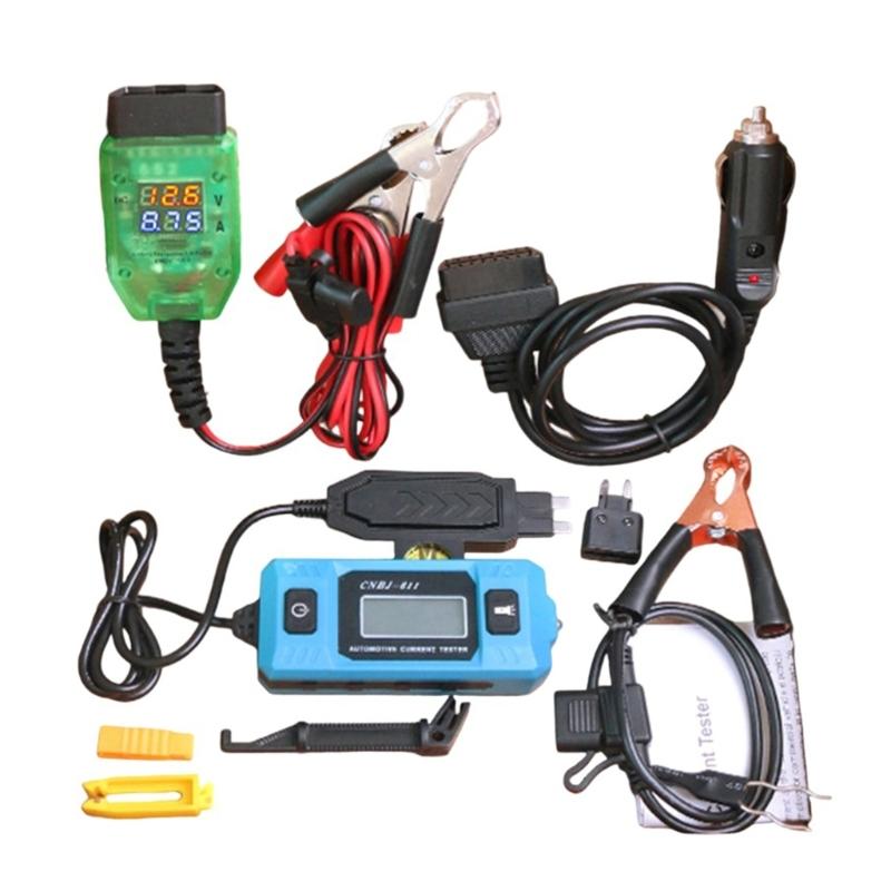 

Two Display Car Battery Drain Tester with Blue Backlight LCD Screen for Auto Motorcycle Electrical Systems Diagnosis 1