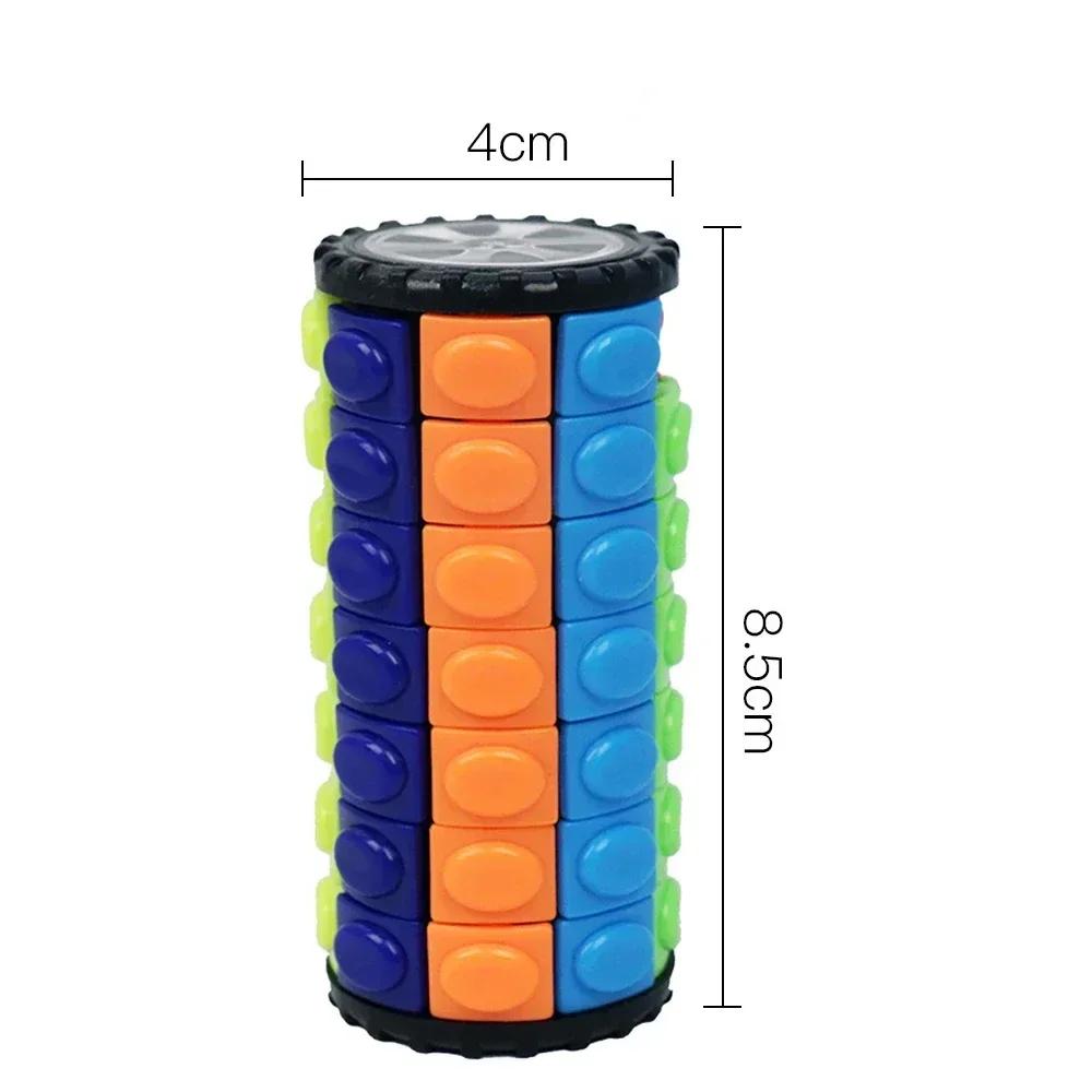 

3D 7-уровневый вращающийся слайд-цилиндр, раздвижные IQ-пазлы, детские развивающие головоломки, сенсорная игрушка-антистресс для пальцев, волшебная башня