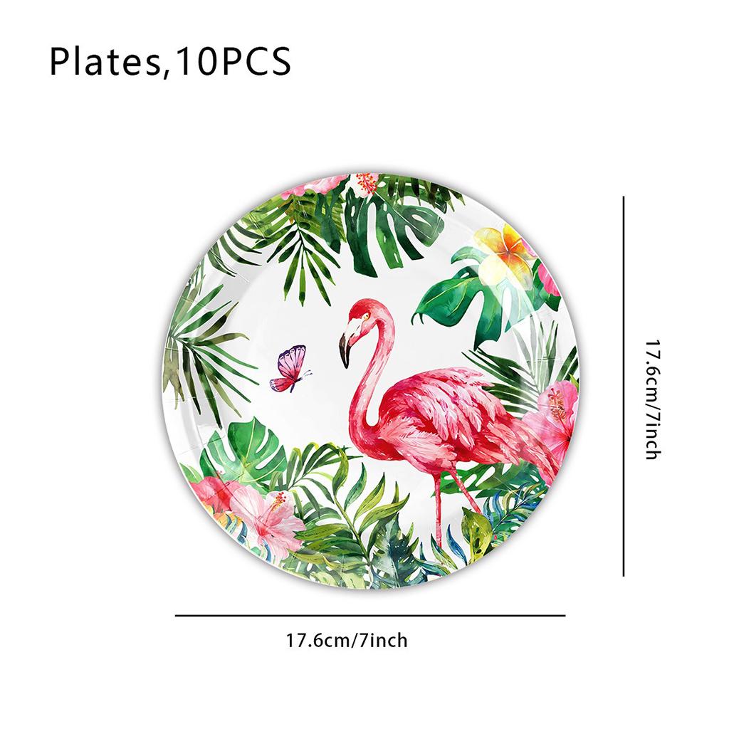 Hawaii Flamingo Party Dispoasble Tableware Tropical Aloha Luau Plates Napkins Cups Happy Girls Flamingo Birthday Party Supplies