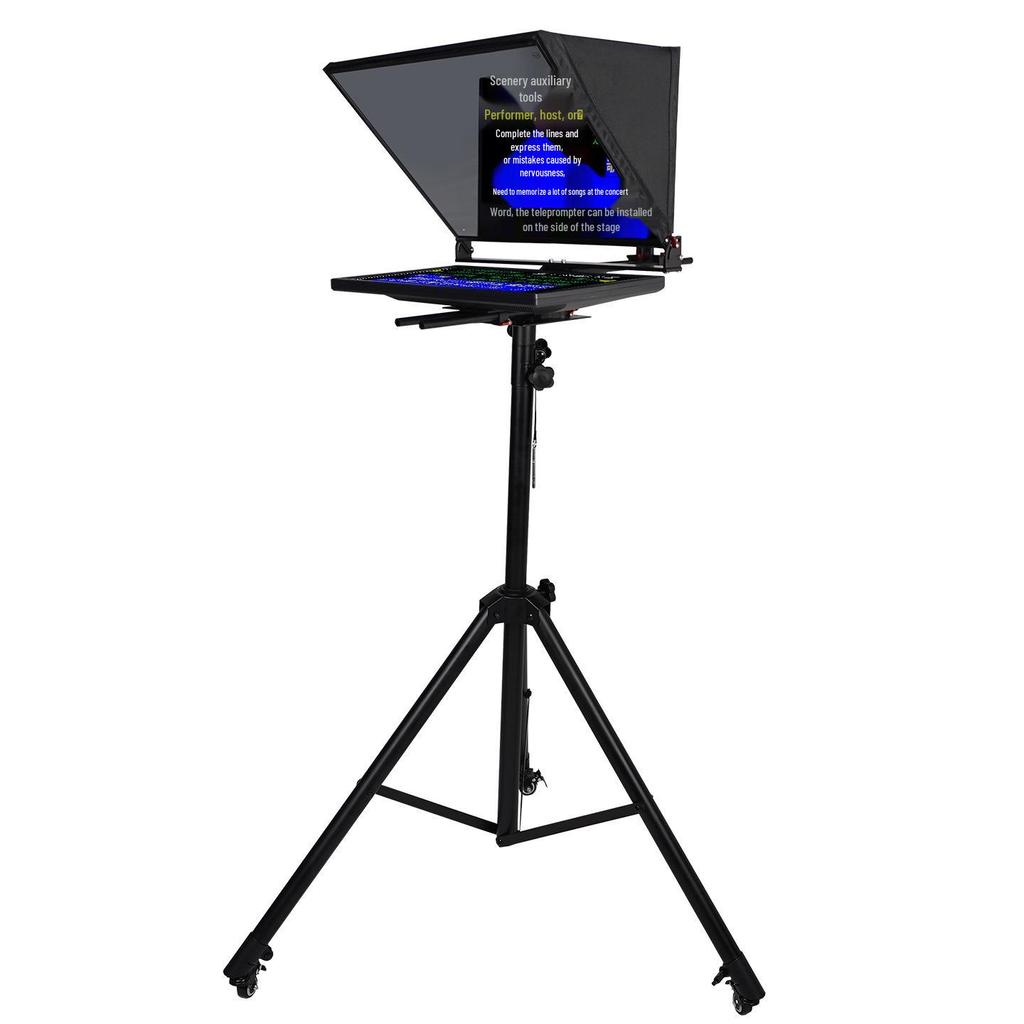 22-inch Studio Teleprompter for Video Shooting with Mobile Screen Mirroring Cable