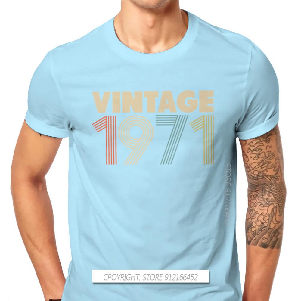 1971 50th Anniversary Fabric Tshirt Vintage Color Elegant T Shirt Oversize Unisex Tees Shirt New Design Big Sale