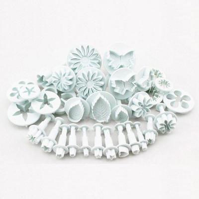 Plunger Ausstecher Houseeker 33 Stück Fondant Ausstecher Kuchen Plätzchen Keksform DIY 3D Dekorationswerkzeuge