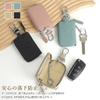 VEISEN Smart Key Case for Men and Women, Initial Embossed, Clear Window, Key Holder, Microfiber Leather Car Cover, One Interior Pocket, Fashionable
