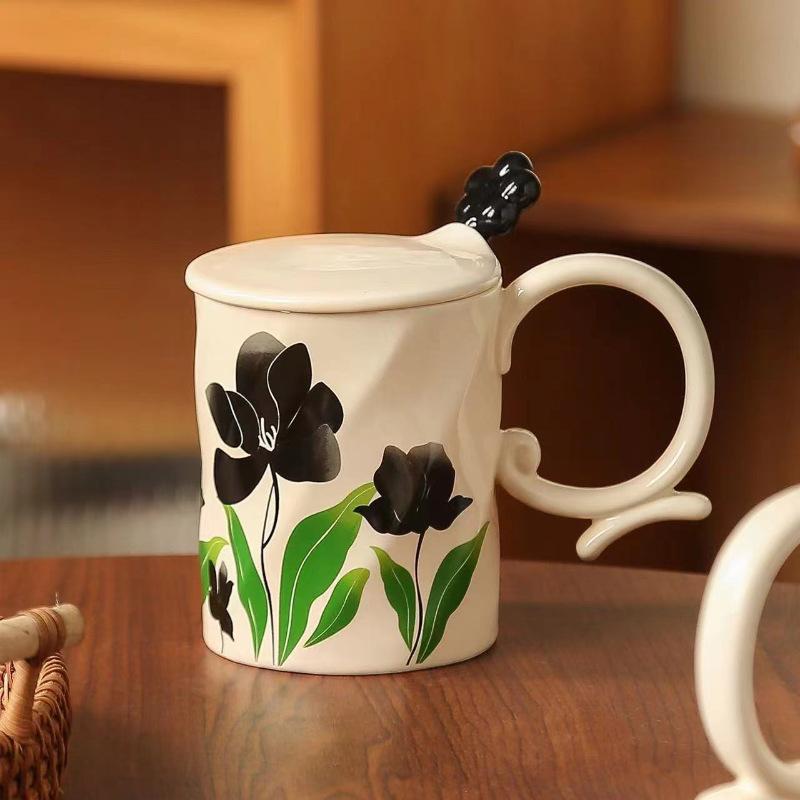 Cream Glue Cup Classical Ceramic Cup Flowers Creative Office Home Souvenir Coffee Cup Afternoon Tea Cup