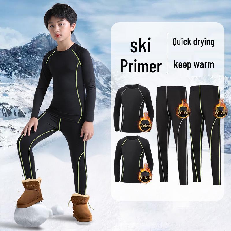Children's Quick-Dry Warm Ski Base Layer Set for Winter Sports