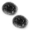 PhantAccy Microphone Wind Screen for DJI MIC 2 Furry Mic Cover Pop Filter Noise Reduction 4-Pack Black Gray 2 Pcs