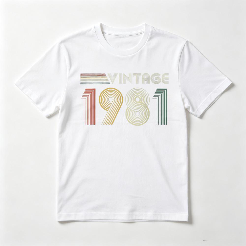 Born in 1981 Tees Vintage 1981 Birthday Gift 80s T-Shirt Short Sleeve O-Neck Casual Fashion Loose Harajuku Clothing Unisex