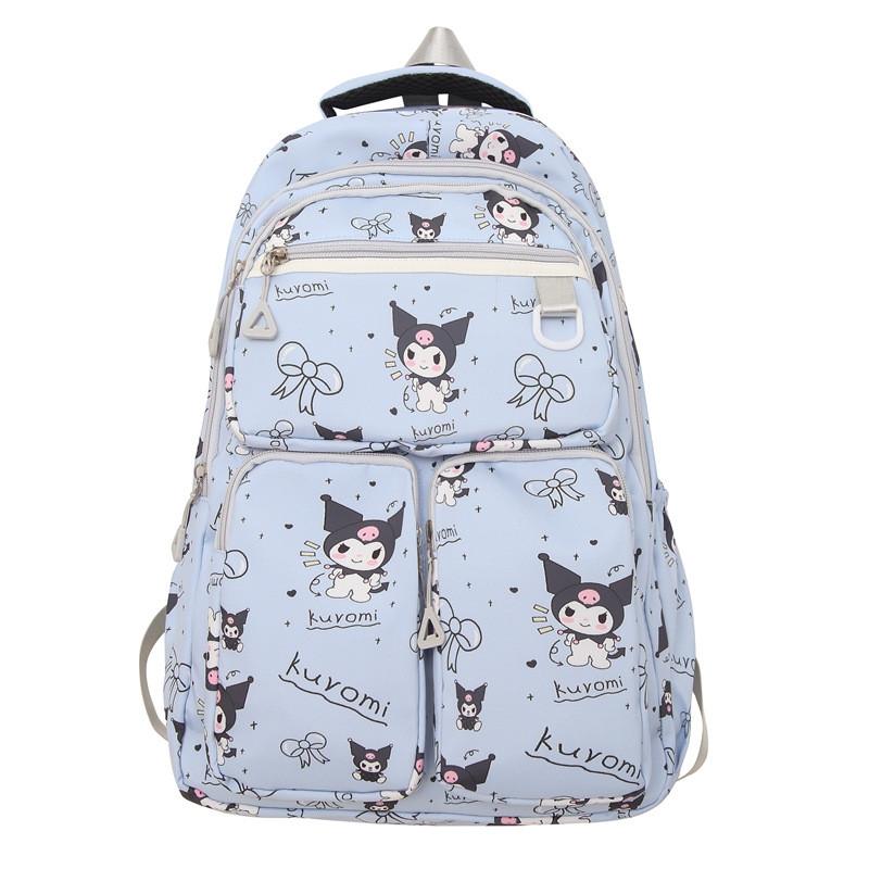 Jugendrucksack mit Sanrio Kuromi Süßes Schleifenmuster für den Campus