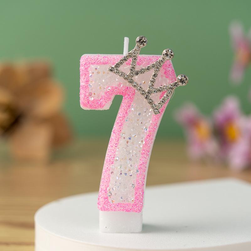 Creative First Birthday Number Candle with Crown - Princess Party Cake Decoration