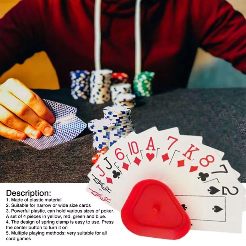 4Pcs/Set Triangle Shaped Triangular Card Holder Board Game Cards Stand  for Kids Seniors Adult