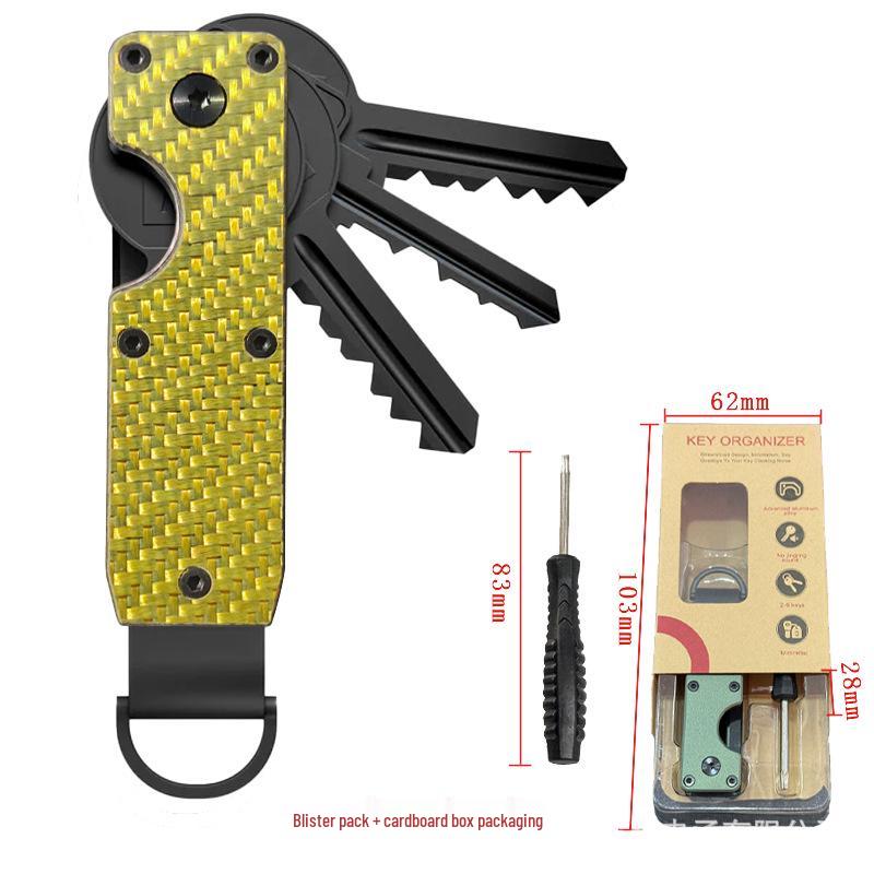 Aluminum Alloy Compact Keychain Organizer - Holds 2-6 Keys, Multifunctional and Portable