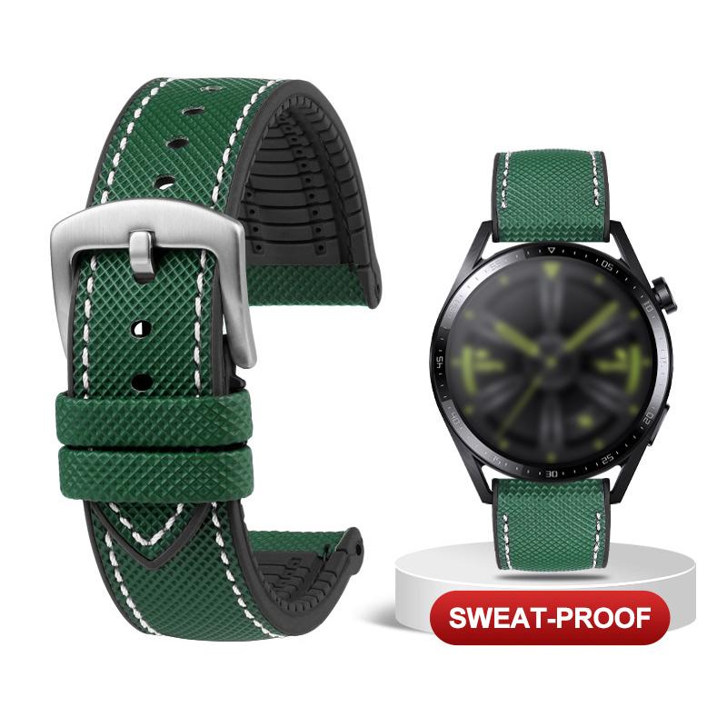 12 color high quality rubber Watchband 20 21 22 23mm 24mm for men and women watchstrap accessories Black red orange yellow Green