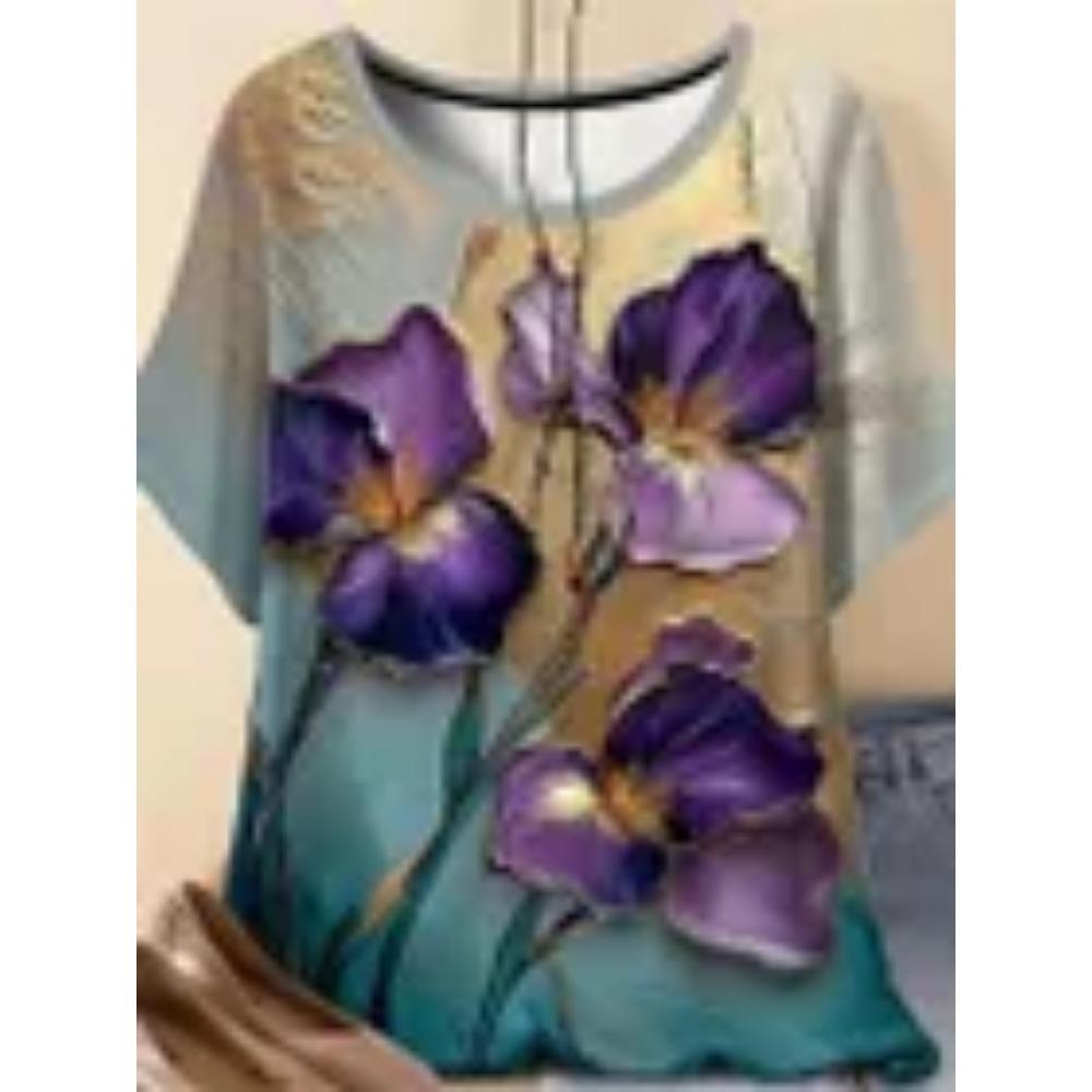 

Women s Round Neck Short Sleeved T-shirt Clothing 8XL