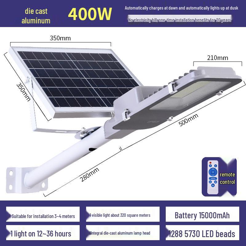 Outdoor Super Bright Solar Street and Courtyard Lights - Waterproof for Yard and Household Use
