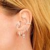 925 Silver Ear Buckles Fashion Hoop Earrings White Crystal Luxury Women's Earrings Wedding Women's Jewelry Premium Gift