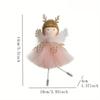 1Pc Christmas Tree Ornament with Mesh Skirt, Angel Antlers, and Girl Pendant, for Holiday Parties, Living Room Windows