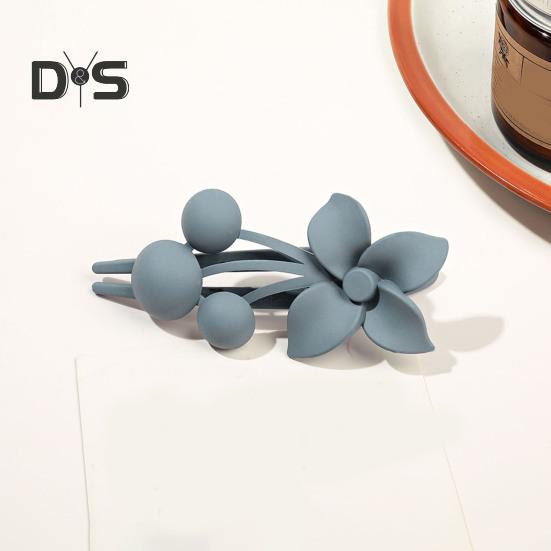 Frosted Texture Hair Claw Flower Decor Thick Thin Hair Clip Non-slip Matte Finish Large Back Head Hair Claw Hair Accessories