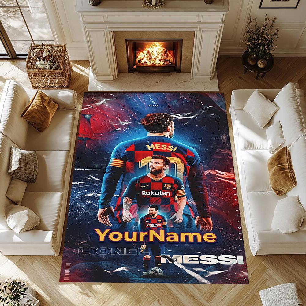 Messi 400 Customize Your Name Area Rug Perfect for Study room Kitchen Entryway Playrooms Antislip Carpet Decorate Offices