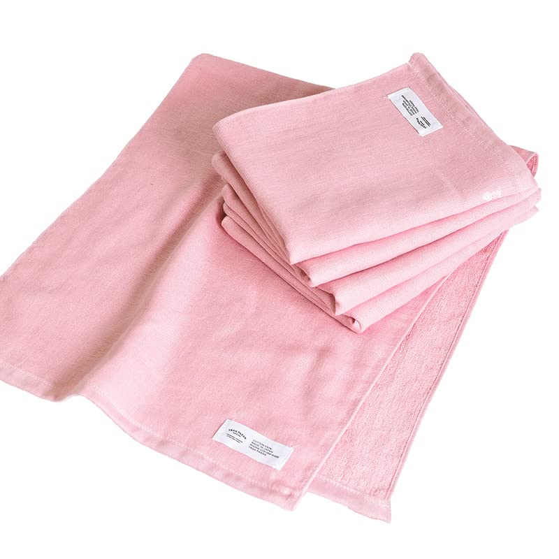 Transparan Gauze Face Senshu Cotton Japanese-Made Towels, 5-Piece Set, Towels, Quick-Drying, Absorbent, Thin, 100% (Smoky Pink)