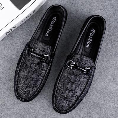 All-match Soft Loafers Men Casual Leather Shoes Spring Summer Black Slip On Shoes Fashion Italian Trendy Driving Flats for Man