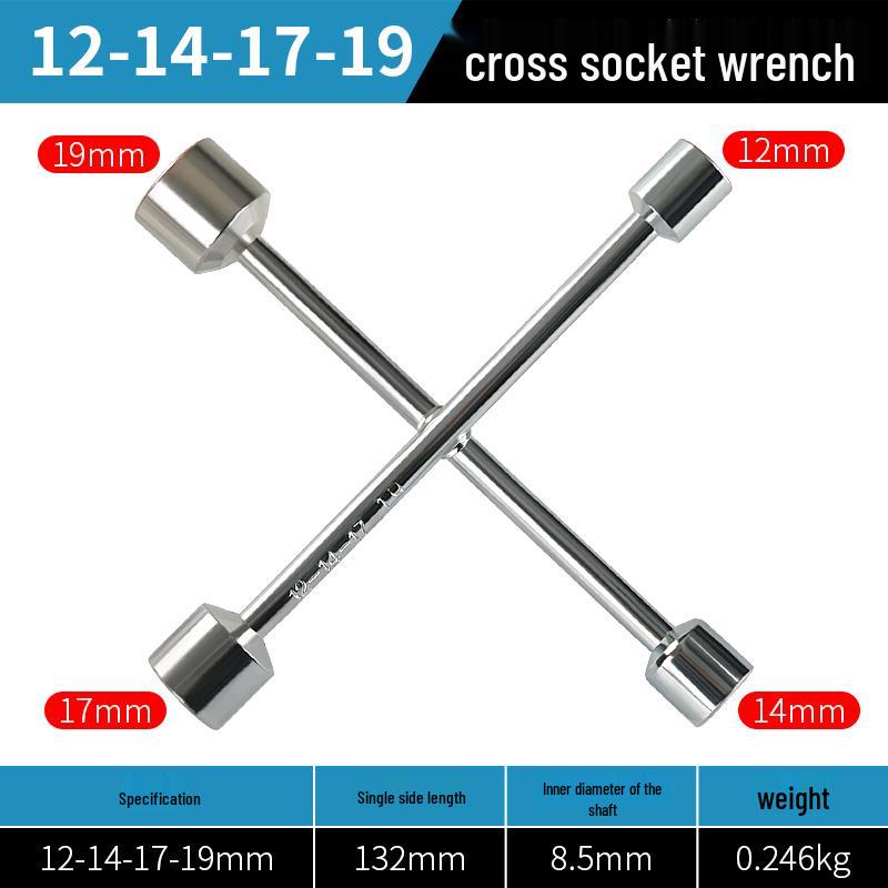Cross Socket Wrench Set for Car Tire Removal and Repair