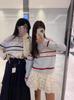 Women's Autumn/Winter 2025 Striped Polo Neck Zipper Knitwear