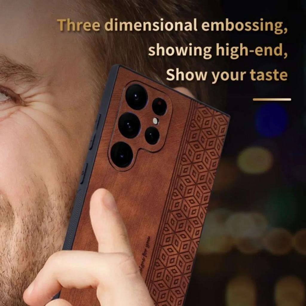 Luxury Leather Business Phone Case for Samsung Galaxy S24 S21 S22 S23 Ultra Plus S24 FE A55 A35 A25 A15 A05 5G Shockproof Cover