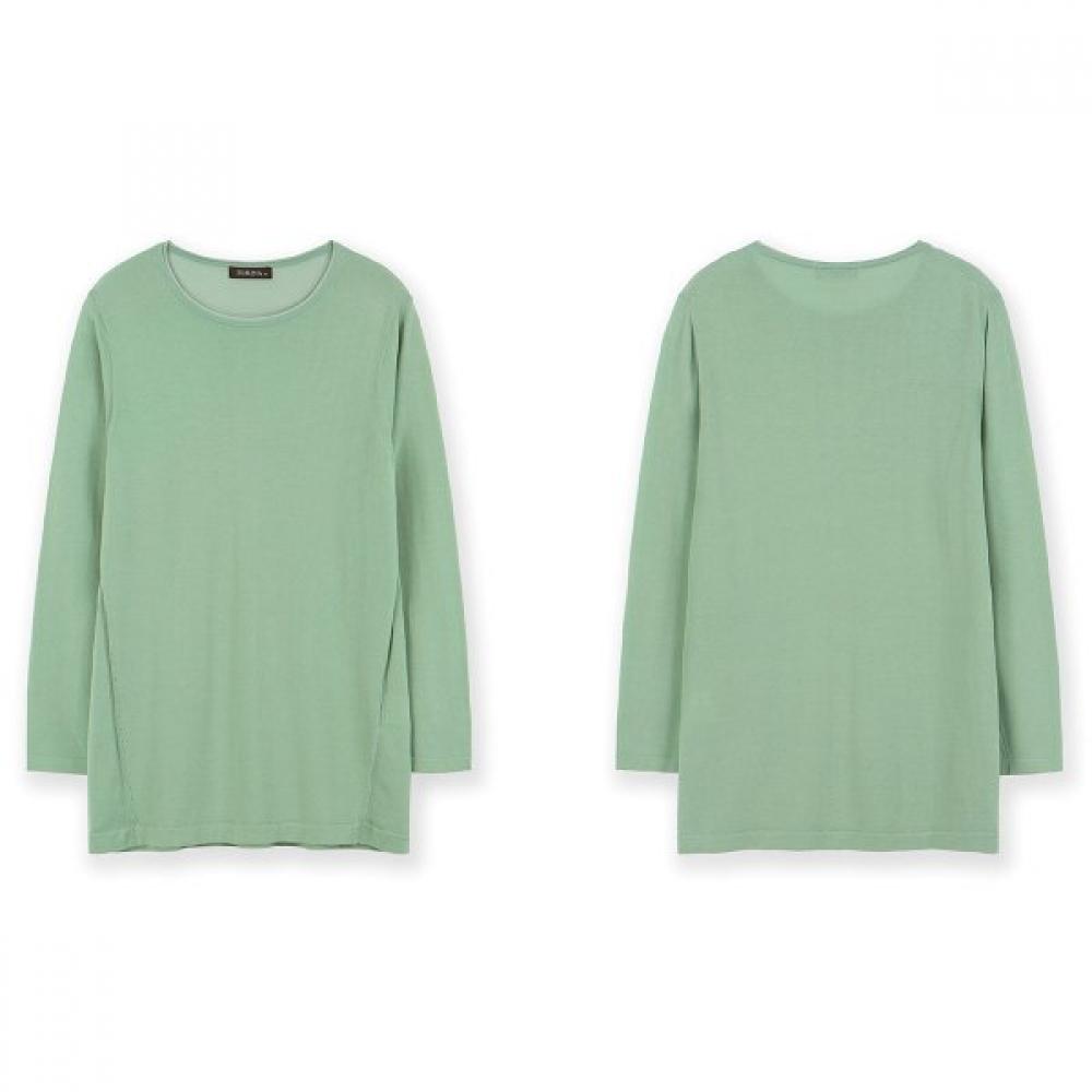 Furina Double KniT Silk CoTTon Round Neck T shirT