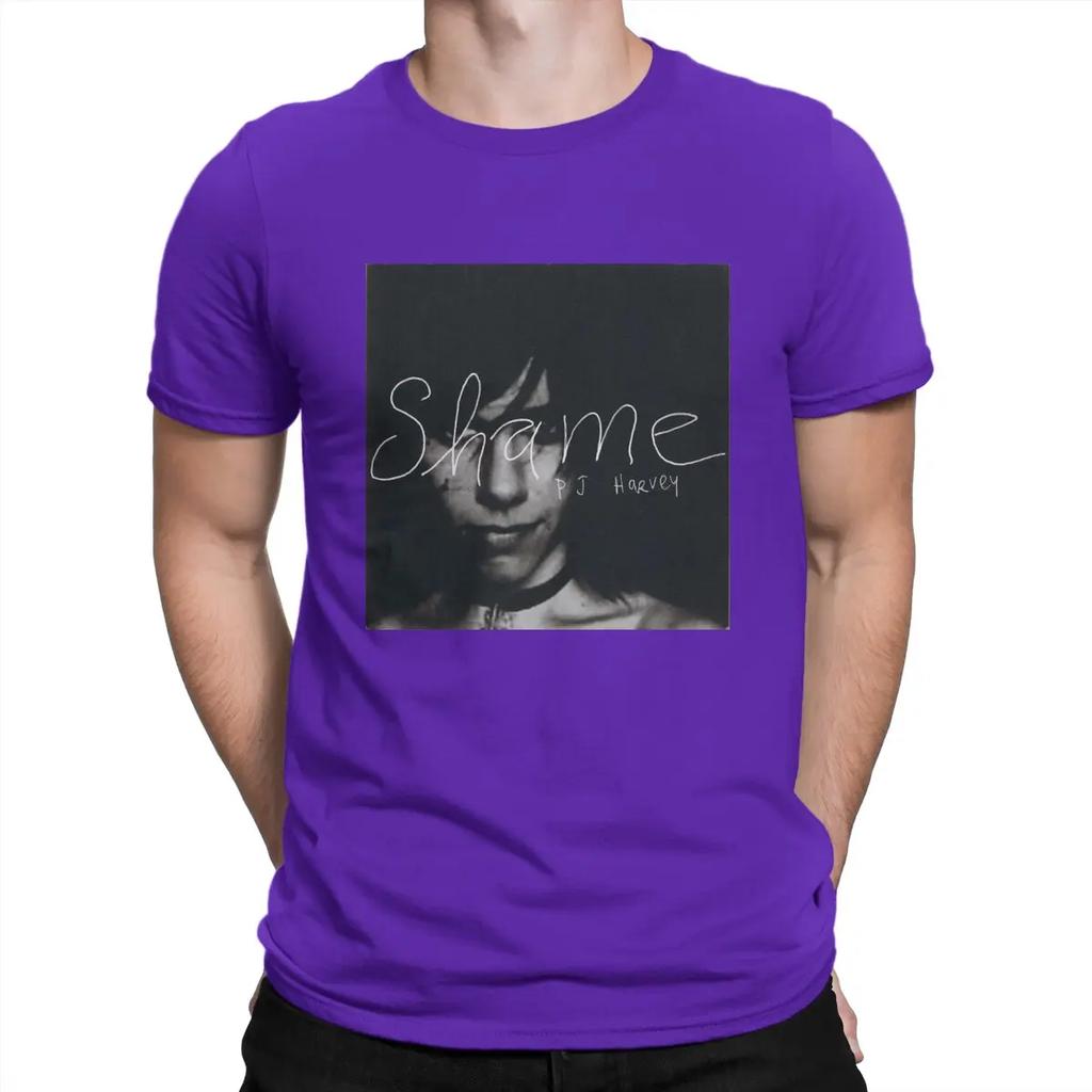 Shame T Shirt for Men Pure Cotton Novelty T-Shirts Round Collar PJ Harvey Tee Shirt Short Sleeve Tops Printed