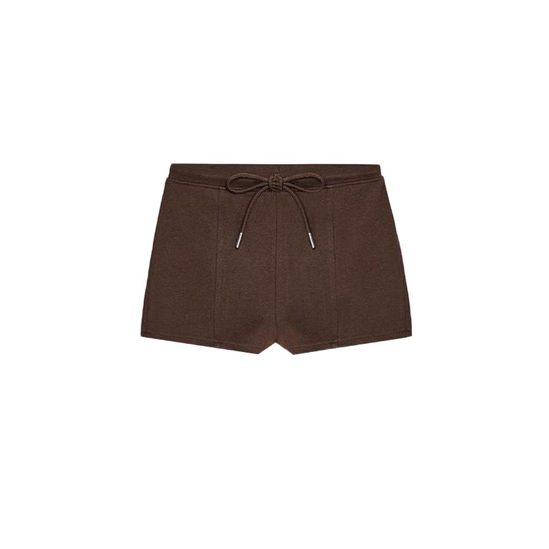 Zipper Double-Sided Cloth Heart-Shaped Collar Casual Short Top 3641381 Mid-Waist Thin Sports Shorts 3641382