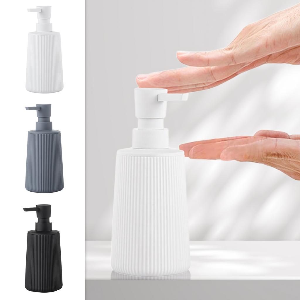 Small Hand Soap Dispenser For Bathroom And Kitchen, Modern  Style Striped Plastic Hand Soap Dispenser