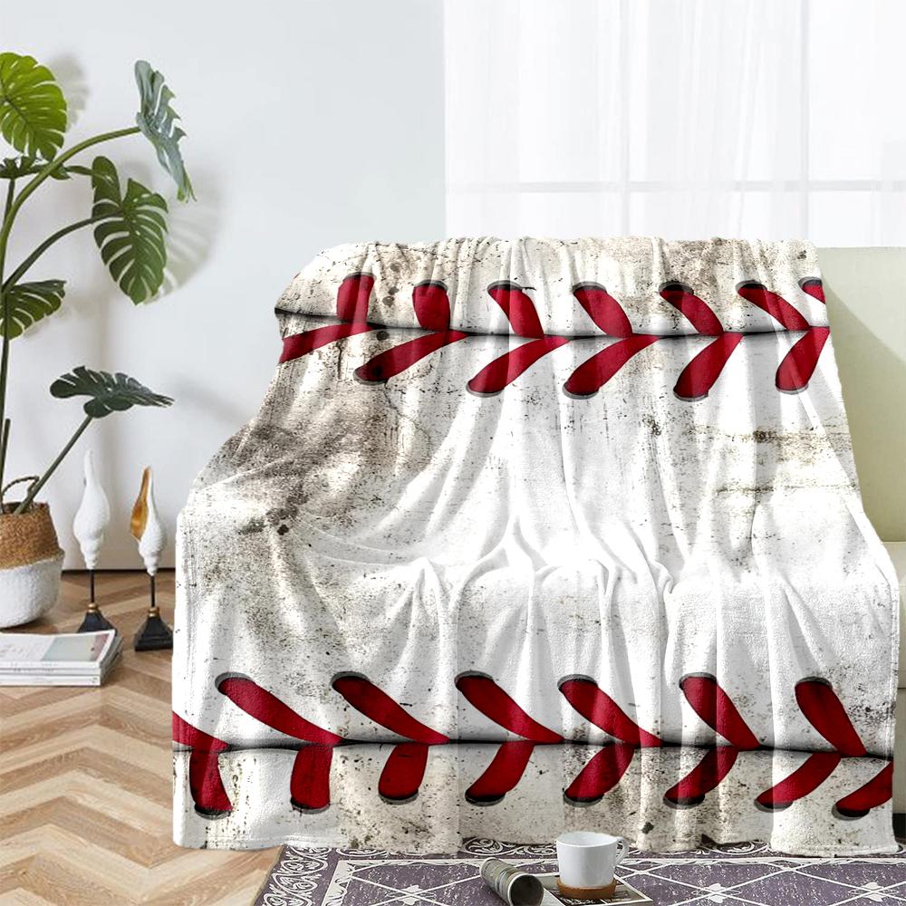 Baseball Theme Printed Blanket - Perfect for Couch, Bed, Travel & Outdoor Use | Machine Washable, Cozy & Durable.