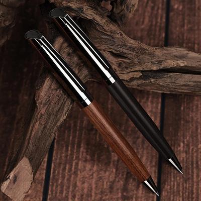 1 Stück Vintage Business-Signaturstift aus Holz, drehbarer 1,0-mm-Kugelschreiber, geeignet für den Einsatz im Geschäft und Büro