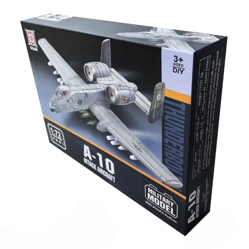 1:72 Creative Military Series Building Blocks US New A-10 Thunderbolt II Support Attack Aircraft Model Toys For Boys Xmas Gifts