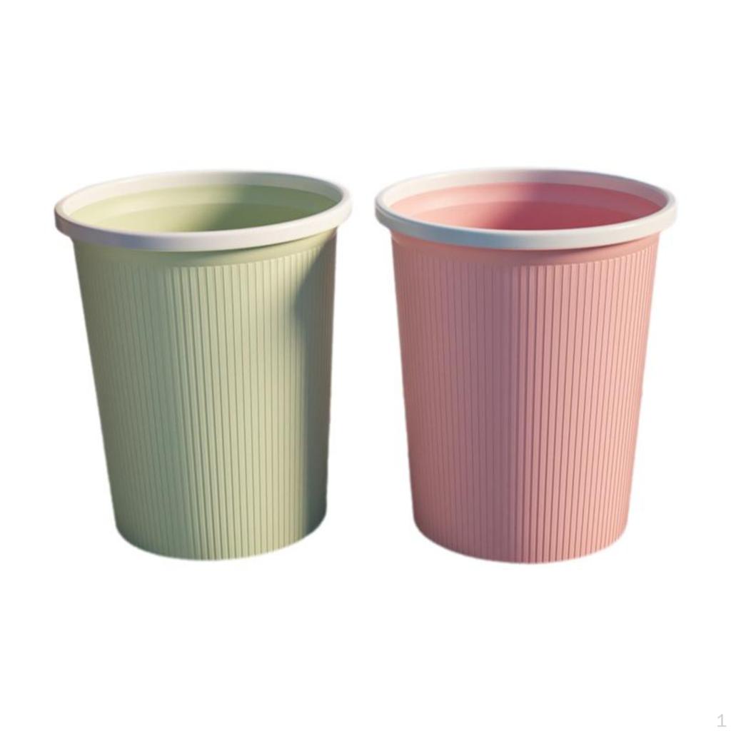 Large Capacity Trash Can Waste Bin, Removable Liner, Home Office Blue+Green 27.3x31cm