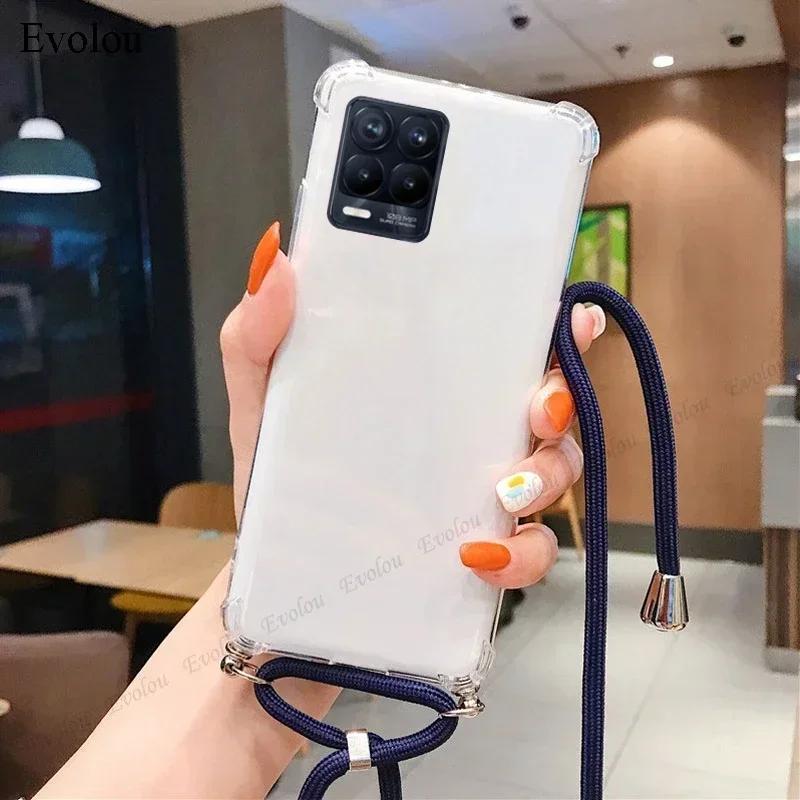 Crossbody Lanyard TPU Case For Honor 400 Lite 5G 400lite Transparent Shockproof Soft Silicone Cover For Honor 400 Lite 5G