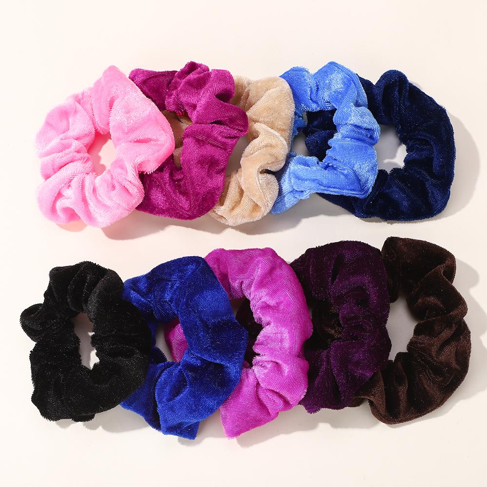 10pcs/set Vintage Korea Velvet Scrunchies Elastic Hair Bands for Women Girls Ponytail Holder Rubber Bands Ties Hair Accessories