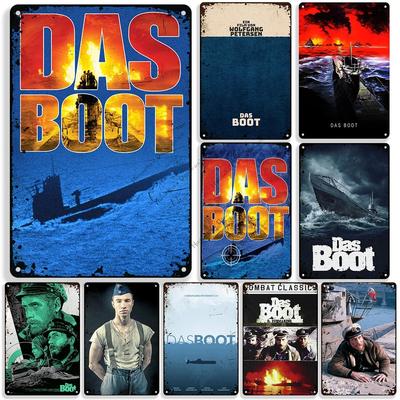 Old War Movie Das Boot Metal Poster Decorative Plate Metal Tin Sign Vintage Wall Tin Sign Metal Signs Wall Plate Plaque