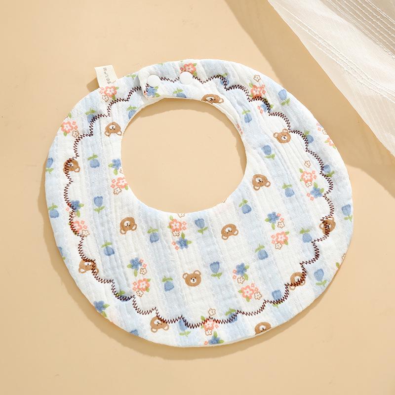 Six-Layer Cotton Petal Bib for Newborns, Boys & Girls - Thin, Soft & Absorbent