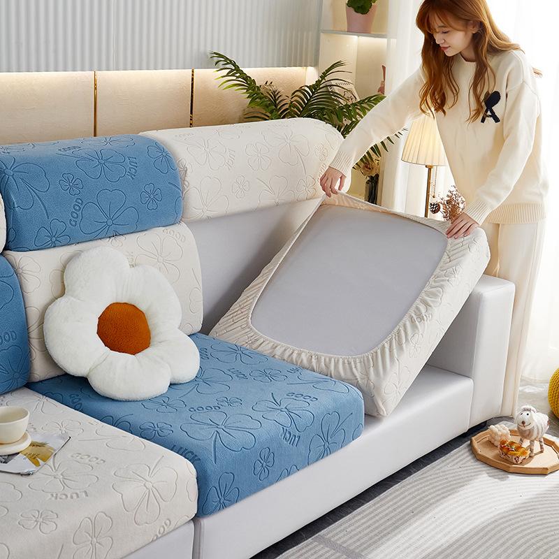 Elastic Clover Suede Sofa Cover Non-Slip Simple Modern Sofa Cover All-Inclusive Universal Cover Four Seasons Universal