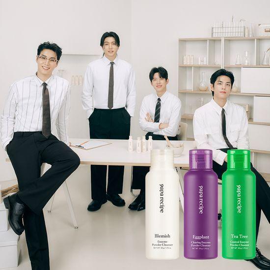 PAPARECIPE Enzyme Powder Cleanser 50g (Choose 1 of 3 types) (Blemish (brightening), Eggplant (moisturizing), Tea Tree (soothing))