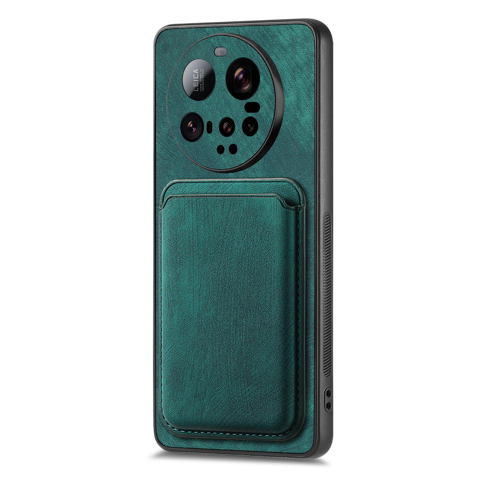 

For Xiaomi 15 Ultra Case Compatible with MagSafe Leather Back Cover with Detachable Card Holder Purple