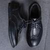 Fashion Genuine Leather Mens Formal Shoes Fashion Luxury Brand Brogue Men Shoes Handmade Business Dress Oxford Casual Shoes plus size 47
